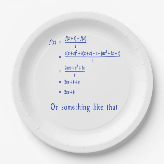 Mathematik Pappteller (Vorderseite)