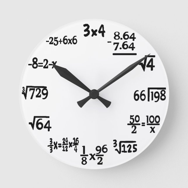 Mathematik Runde Wanduhr (Vorderseite)