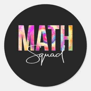 Mathematik Squad Gefärbte Krawatte zurück zur Schu Runder Aufkleber