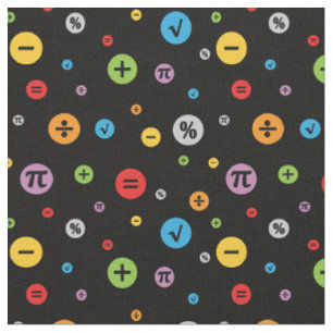 Mathematik-Symbole in farbenfrohen Zirkeln Muster  Stoff