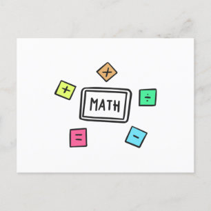 Mathematik-Symbole Schüler und Eltern Postkarte