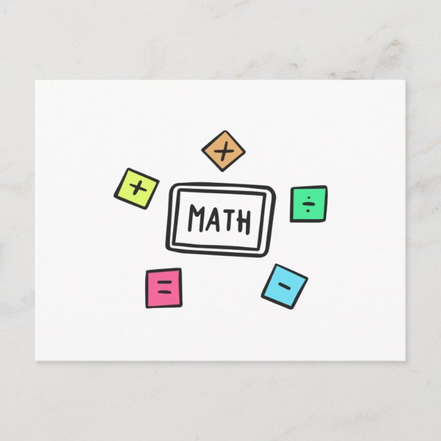 Mathematik-Symbole Schüler und Eltern Postkarte (Vorderseite)
