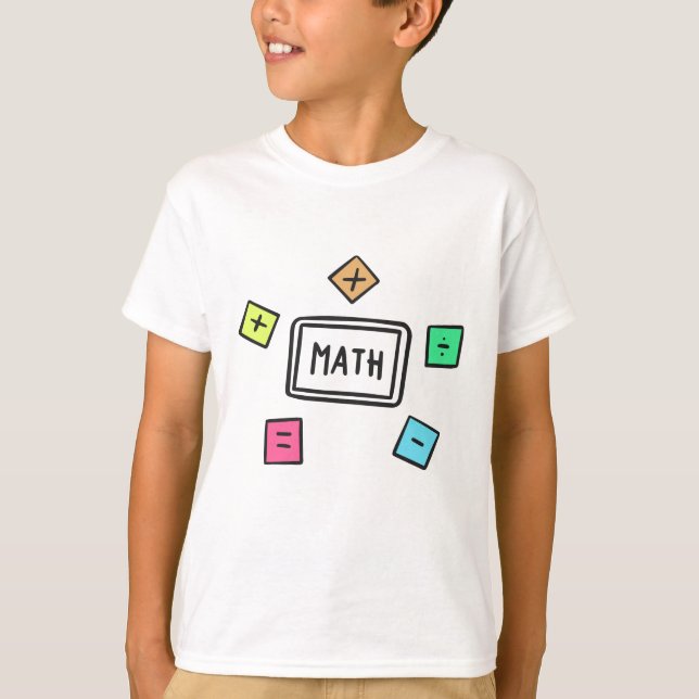 Mathematik-Symbole Schüler und Eltern T-Shirt (Vorderseite)