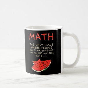 Mathematik- und Wassermelonenkalkulation Kaffeetasse