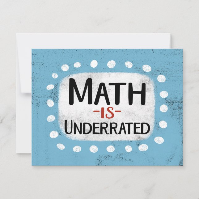 Mathematik wird Grußkarte unterbewertet Karte (Vorderseite)