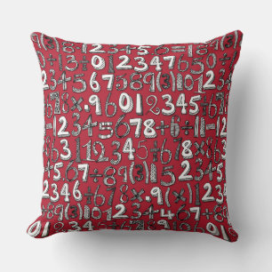 Mathematikdoodle rot kissen