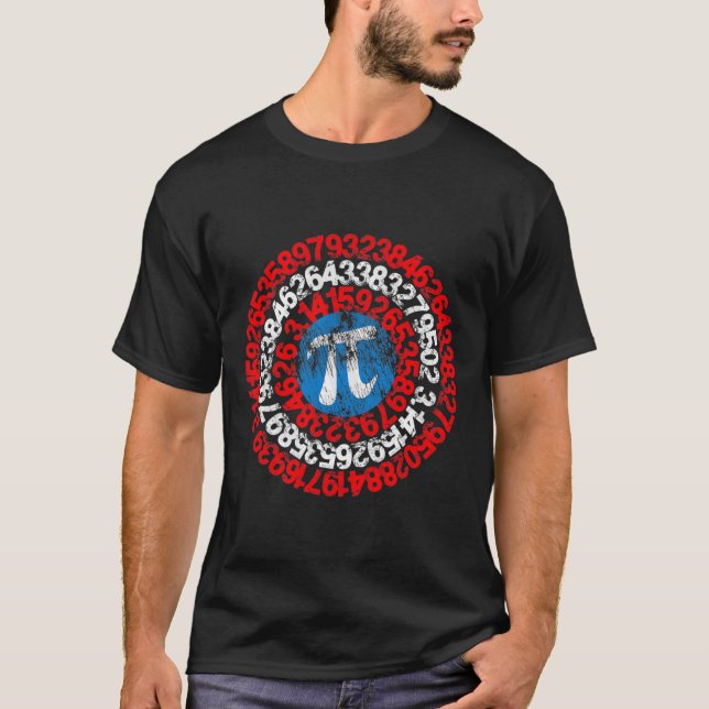 Mathematiker Captain Pi Superhero Math Nerd Geek T-Shirt (Vorderseite)
