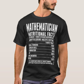 Mathematiker-Ernährungstatsachen-T-Shirt T-Shirt