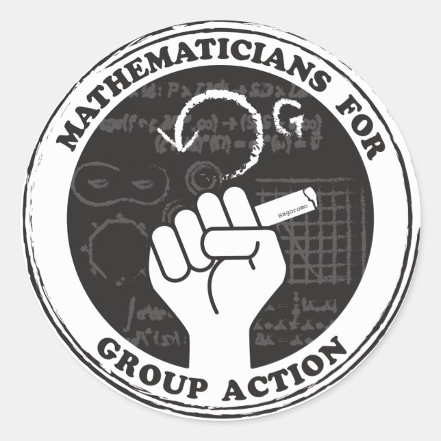 Mathematiker für Gruppenaktionskleber Runder Aufkleber (Vorderseite)