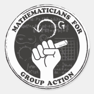 Mathematiker für Gruppenaktionskleber Runder Aufkleber
