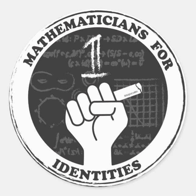 Mathematiker für Identitätsaufkleber Runder Aufkleber (Vorderseite)