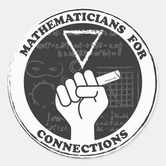 Mathematiker für Verbindungsaufkleber Runder Aufkleber (Vorderseite)