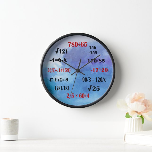 Mathematiker Geek Clock mit Formeln und Zahlen Uhr (Zuhause)