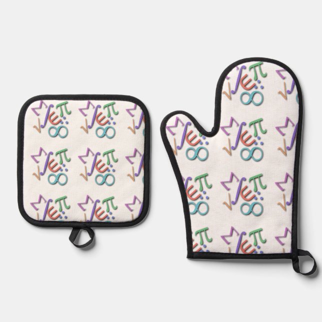 "Mathematiker" Ofenhandschuh & Topflappen-Set (Vorderseite)