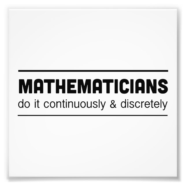 Mathematiker tun es fotodruck (Vorne)