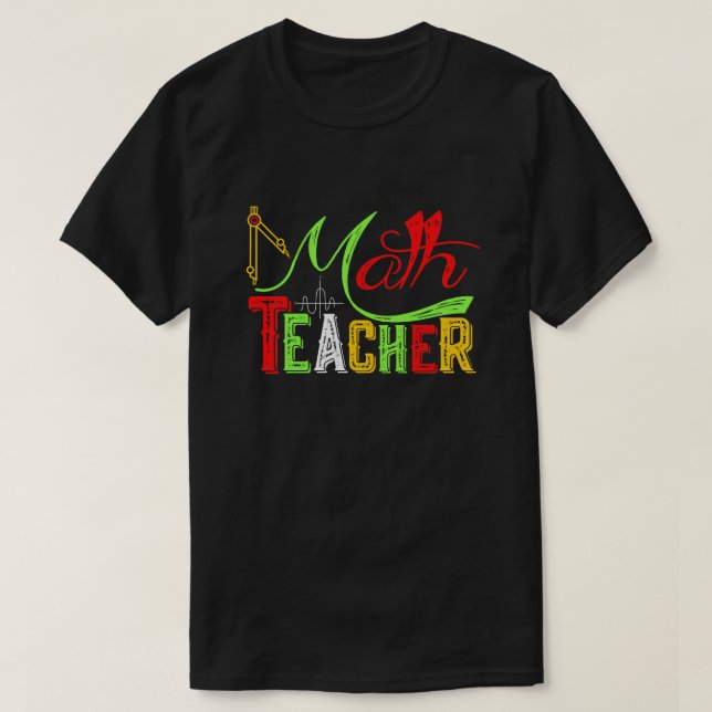 Mathematiklehrer zurück zur Schule T-Shirt (Design vorne)