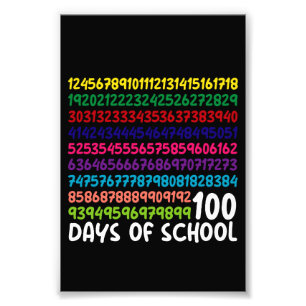 Mathematiknummern 100. Schultag Kinder Fotodruck
