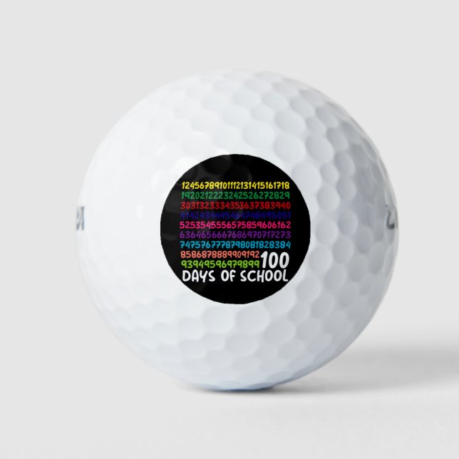 Mathematiknummern 100. Schultag Kinder Golfball (Vorderseite)