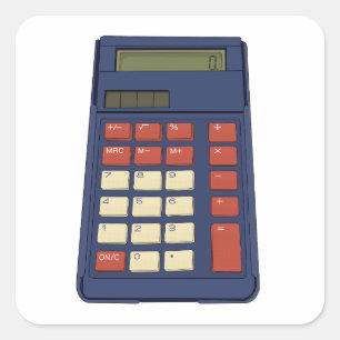 Mathematikschule Nostalgie der 80er Jahre Quadratischer Aufkleber