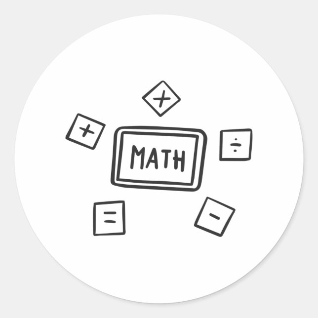 Mathematiksymbole für Kinder Runder Aufkleber (Vorderseite)