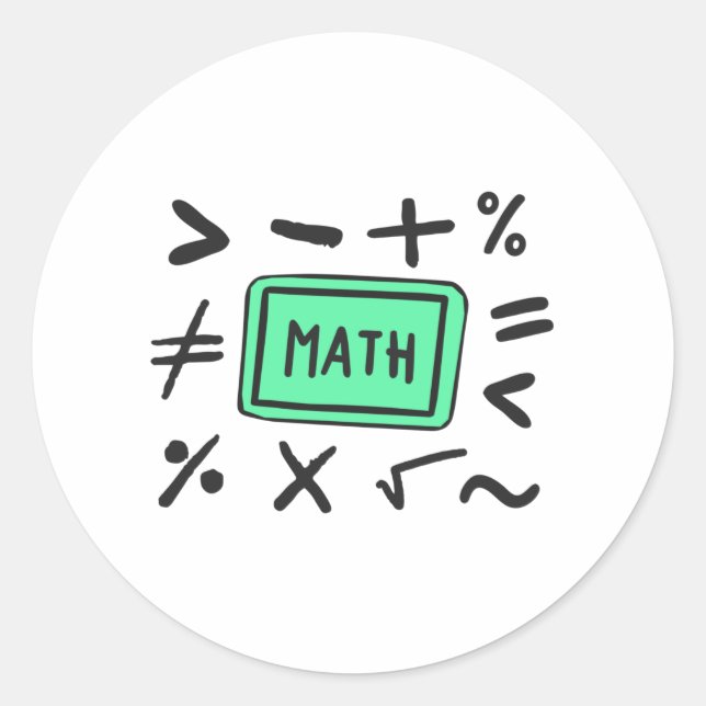 Mathematiksymbole für Studenten und Eltern Runder Aufkleber (Vorderseite)