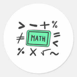 Mathematiksymbole für Studenten und Eltern Runder Aufkleber