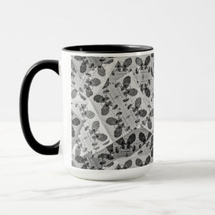 Mathematiktechnikmuster Schwarz-Weiß Tasse