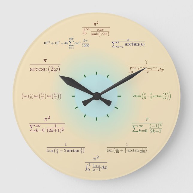 Mathematikuhr Große Wanduhr (Vorderseite)