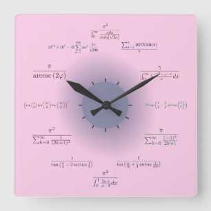 Mathematikuhr Quadratische Wanduhr