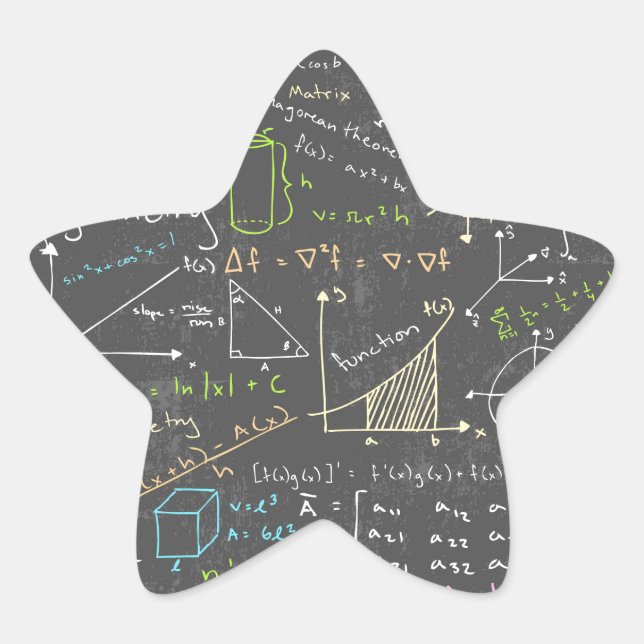 Mathematikunterricht Stern-Aufkleber (Vorderseite)