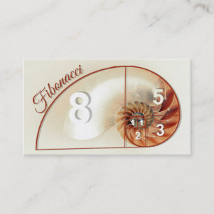 Mathématiques de séquence Fibonacci, Carte de visi