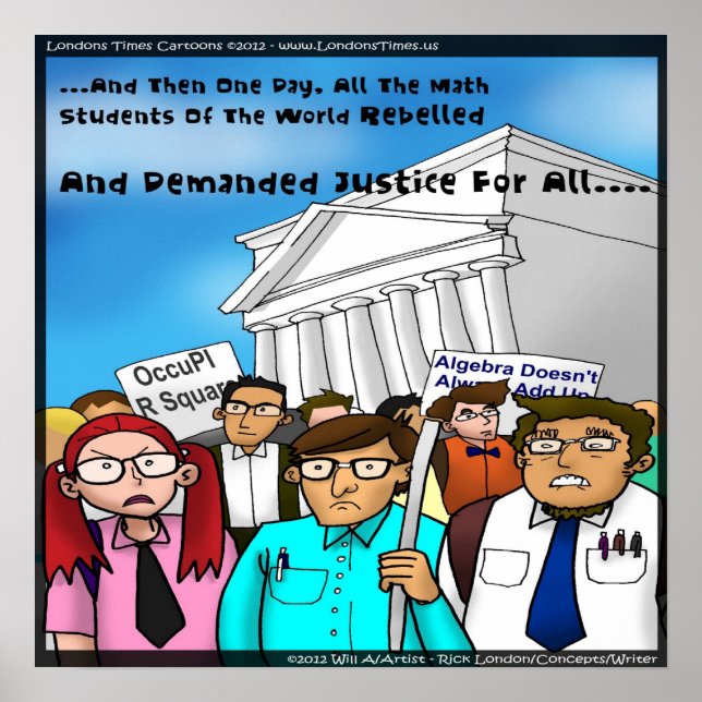 Mathématiques Révolte Amusante Poster (Devant)