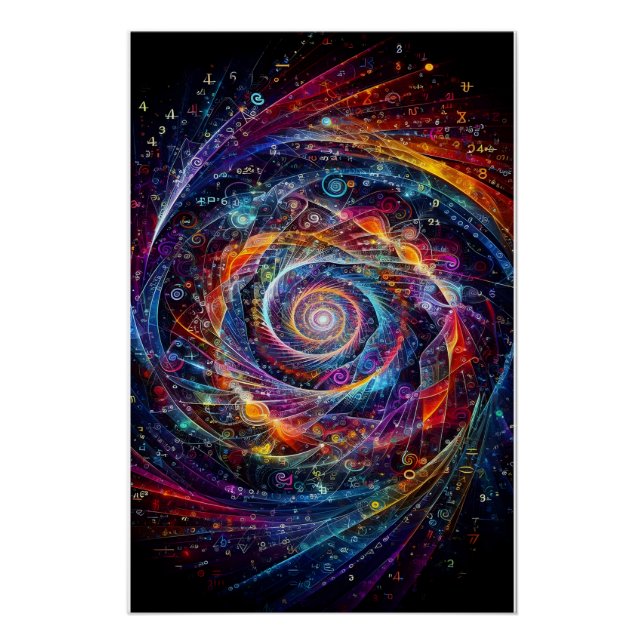 Mathematische Abstrakte Wirbel Grafikdesign Poster (Vorderseite)