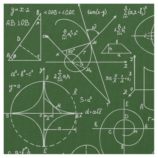 Mathematische Arithmetik formuliert Grün Stoff (Nahaufnahme)