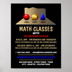 Mathematische Formen, Math-Klassen-Werbung Poster