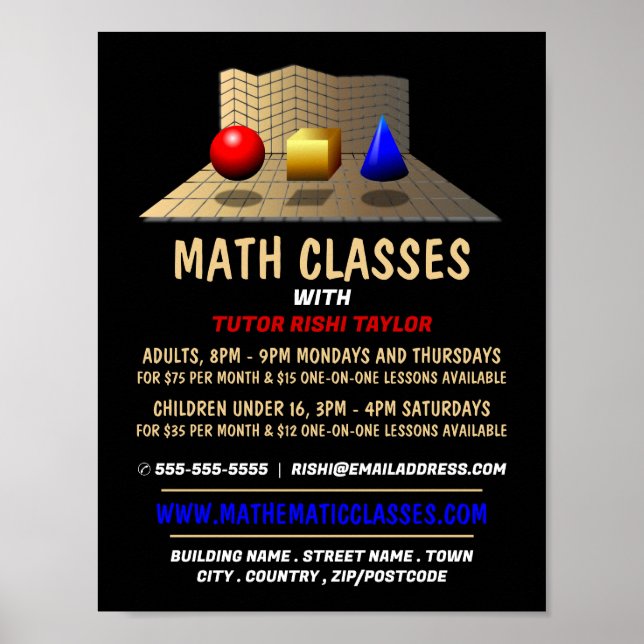 Mathematische Formen, Math-Klassen-Werbung Poster (Vorne)