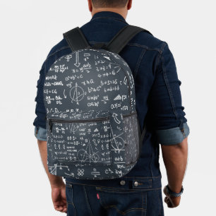 Mathematische Geometrie, Formel Muster, schwarz Bedruckter Rucksack