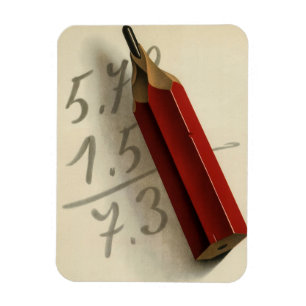 Mathematische Gleichung mit rotem Bleistift, Vinta Magnet