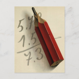 Mathematische Gleichung mit rotem Stift, Vintage-B Postkarte