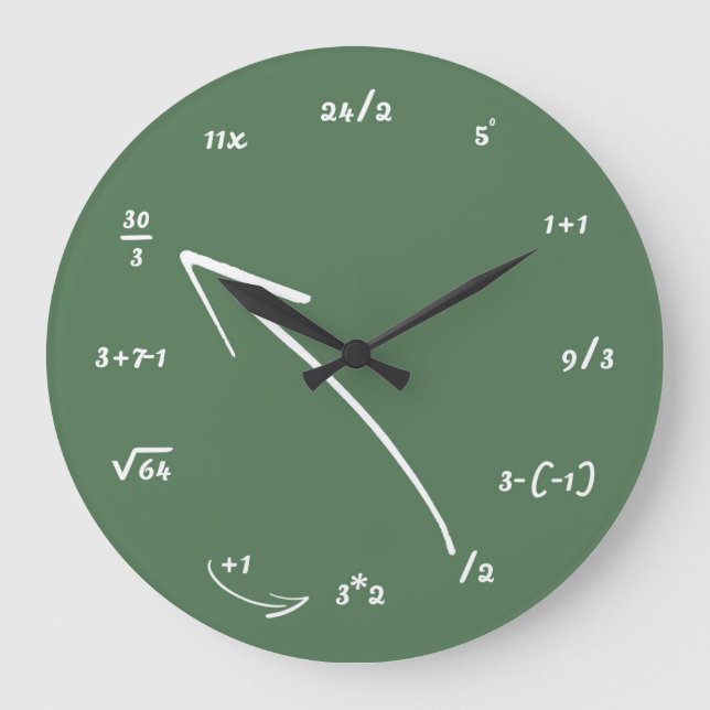 Mathematische Gleichungen Große Wanduhr (Vorderseite)