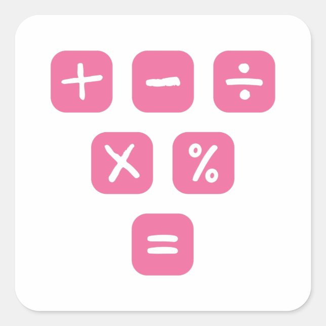 Mathematische Symbole mathematische Zeichen Quadratischer Aufkleber (Vorderseite)