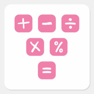 Mathematische Symbole mathematische Zeichen Quadratischer Aufkleber