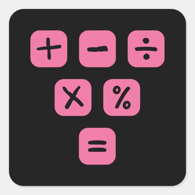 Mathematische Symbole mathematische Zeichen Quadratischer Aufkleber (Vorderseite)