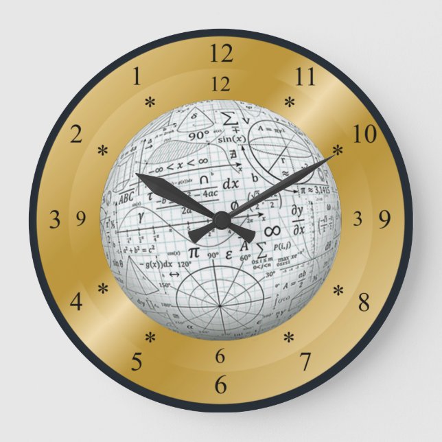 Mathematische Welt der Zeitreise ~ Große Wanduhr (Vorderseite)