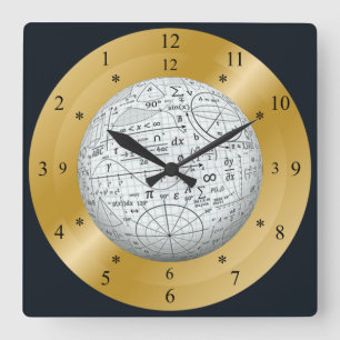 Mathematische Welt der Zeitreise ~ Quadratische Wanduhr