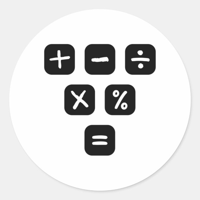 Mathematische Zeichen Runder Aufkleber (Vorderseite)