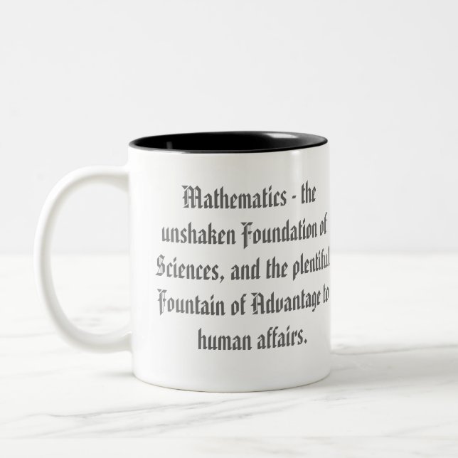 Mathematische Zitate Zweifarbige Tasse (Links)