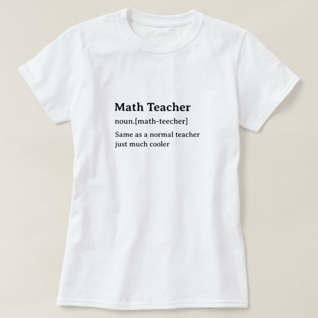 mathematischer Lehrer - Humorale Wörterbuchdefinit T-Shirt (Design vorne)