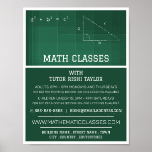 Mathematisches Chalkboard, Mathematik-Klassen-Werb Poster