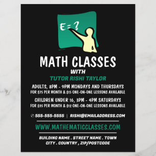Mathematisches Logo, Math Classes-Werbung Flyer